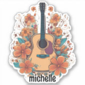 ボヘミアン・アコースティック・ギター・モノグラム シール (正面)
