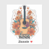 ボヘミアン・アコースティック・ギター・モノグラム シール (シート)