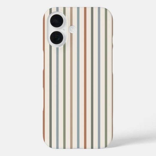 ボヘミアン・アースカラーの縦ストライプ モダン ミニマリスト柄 Case-Mate iPhoneケース (裏面)
