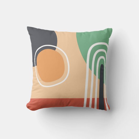 ボヘミアン・アート抽象芸術虹と太陽 クッション (正面)