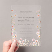 ボヘミアン+ウィズミカル+野の花+フォーマル+結婚式 アクリル招待状 (インサイチュ (ポータブル))
