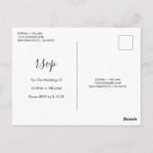 ボヘミアン ウェディング RSVP カード、食事オプション ポストカード (裏面)