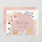 ボヘミアン・ウッドランドの動物サンキューカード サンキューカード (正面/裏面)