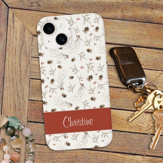 ボヘミアン・ウッドランド・ウィンターベリー柄 Case-Mate iPhoneケース
