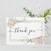 ボヘミアン・エレガンス・グリーン結婚リー・フローラ サンキューカード (スタンド正面)