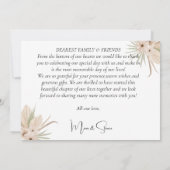 ボヘミアン・エレガンス・グリーン結婚リー・フローラ サンキューカード (裏面)