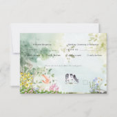 ボヘミアン ガーデン ワイルドフラワー | 結婚式 RSVP (正面)