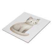 ボヘミアン・キャット・セラミックタイル 刺繍風ベージュの子猫 タイル (側面)