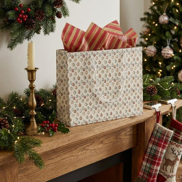 ボヘミアン・クリスマス オーナメント 暖かなヴィンテージの冬 ラージペーパーバッグ