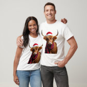 ボヘミアン クリスマス ハイランドカウ Tシャツ (1) (ユニセックス)