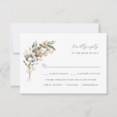 ボヘミアン・コットン&ユーカリrsvpカード 出欠カード (正面)