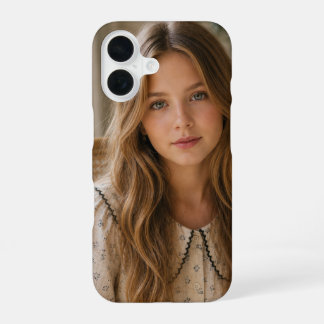 ボヘミアン・コテージコア風のやわらかな美少女の肖像 iPhone 16ケース