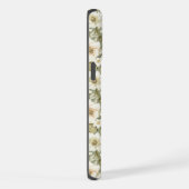 ボヘミアン・シックなクリームとセージグリーンの植物の花 iPhoneケース (右側面)
