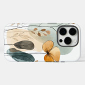 ボヘミアン・シックな水彩花柄 グリーン ブルー Case-Mate iPhoneケース (裏面 (横))