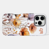 ボヘミアン・シックな水彩花柄 iPhoneケース (裏面横)