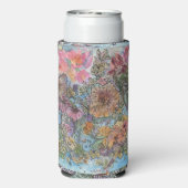 ボヘミアン・シックな花の庭 水彩画 スリム缶クーラー (Seltzer裏面)