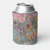 ボヘミアン・シックな花の庭 水彩画  缶クーラー (缶裏面)