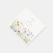 ボヘミアン・シックな野の花の結婚式 スタンダードカクテルナプキン (角)