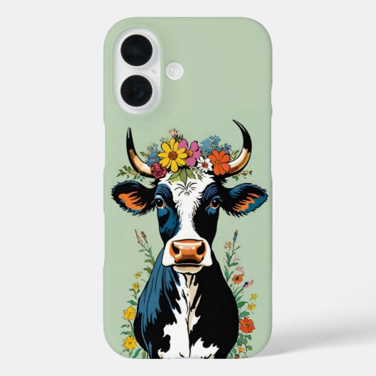 ボヘミアン・シック かわいい ミニマリスト 牛 花冠 Case-Mate iPhoneケース (裏面)