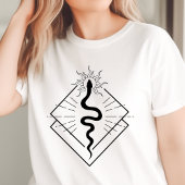 ボヘミアン スネーク ジオメトリック シンボル ミニマリスト トライブレンドTシャツ