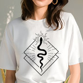 ボヘミアン スネーク ジオメトリック シンボル ミニマリスト トライブレンドTシャツ