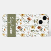 ボヘミアン・セージグリーンの水彩野の花の名前 Case-Mate iPhoneケース (裏面 (横))
