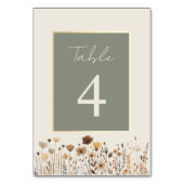 ボヘミアン・セージグリーン・ウェディング テーブルナンバー (裏面)