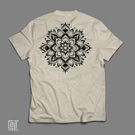 ボヘミアン・ゼン・マンダラの複雑な花柄 神聖幾何学 トライブレンドTシャツ