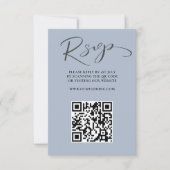ボヘミアン ダスティブルー QRコード RSVP ウェディング (正面)