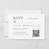 ボヘミアン ダークブルー 水彩フラワーRSVP 出欠カード (裏面)