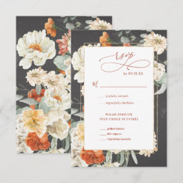ボヘミアン ダーク フラワー Wedding RSVP