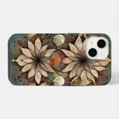 ボヘミアン+チックな花柄マンダラiPhoneケース iPhoneケース (裏面横)