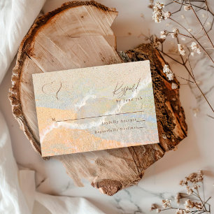 ボヘミアン チック サンド ハート ビーチ デスティネーション ウェディング 出欠カード
