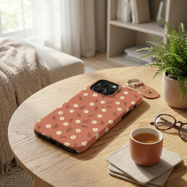 ボヘミアン テラコッタ ダイジー スキャッター マット仕上げのスマホケース iPhone 16 PRO MAXケース
