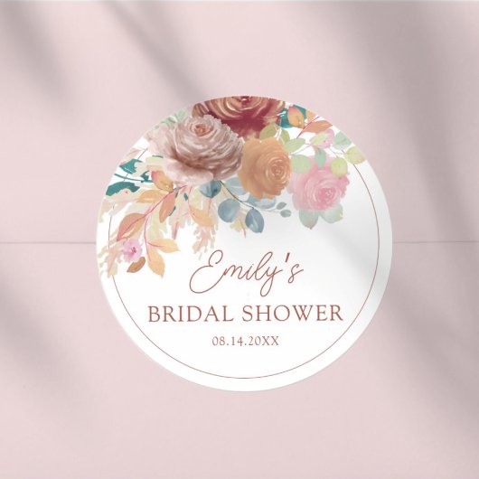 ボヘミアン テラコッタ＆ブラッシュ 結婚披露宴 ラウンドシール