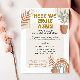 ボヘミアン・テラコッタ Here We Grow Again ベビースプリンクル 招待状