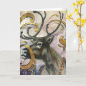 ボヘミアン・トナカイ カード (黄色い花)