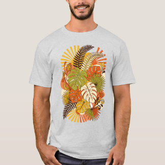 ボヘミアン・トロピカル・ボタニカルプランツTシャツ Tシャツ