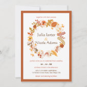 ボヘミアン ドライ ラスティック フラワー 秋の結婚式 招待状 (正面)