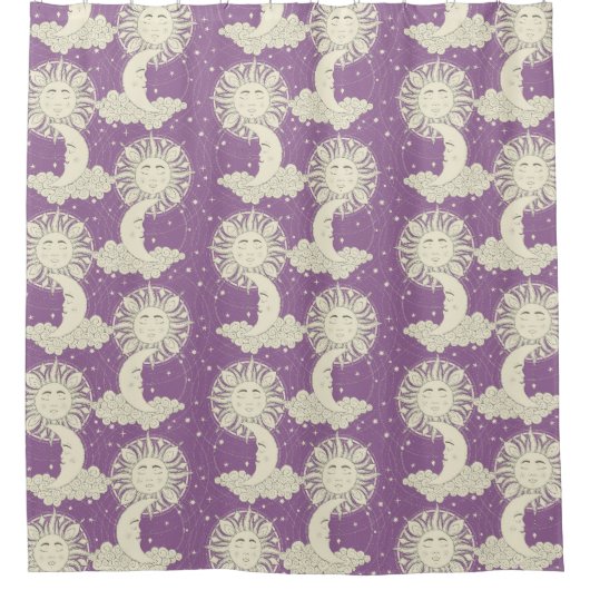 ボヘミアン・ドリームスミレ シャワーカーテン (正面)