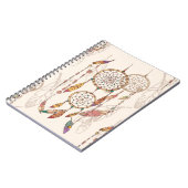 ボヘミアン・ドリーム・キャッチャー、ビーズと羽毛を持つ、セ ノートブック (左側)