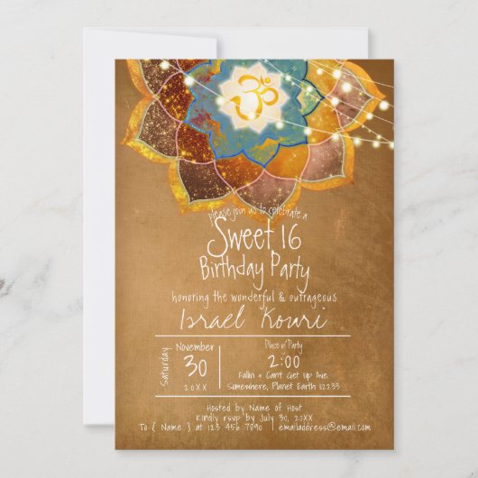 ボヘミアン・ナイトとロータスマンダラ |紫（青） 招待状 (正面)