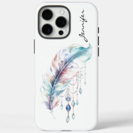 ボヘミアン ネイティブ スピリット 水彩 フェザー iPhone 16 PRO MAXケース