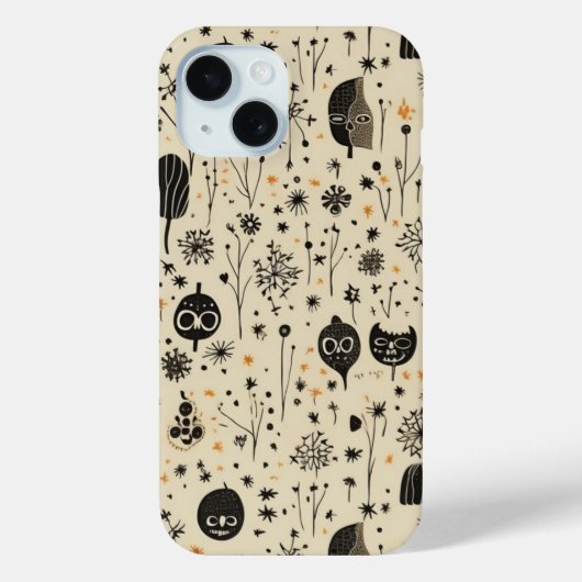 ボヘミアン・ハロウィン シームレス パターン Case-Mate iPhoneケース (裏面)