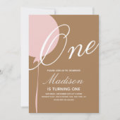 ボヘミアン・バルーンが1つの誕生日パーティーを開く 招待状 (正面)