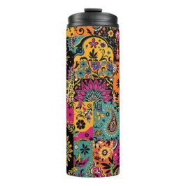 ボヘミアン・パッチワーク・マンダラとペイズリー・パターン タンブラー