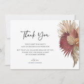 ボヘミアン·パンパス·グラス·ベビー·シャワーありがとう  サンキューカード (正面)