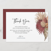 ボヘミアン·パンパス·グラス·ベビー·シャワーありがとう サンキューカード (正面/裏面)