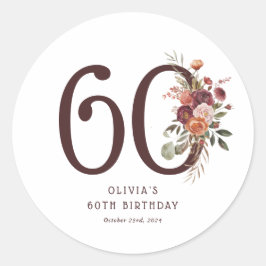 ボヘミアン・パンプキン・オータム・ブルーム 60歳の誕生日 ラウンドシール