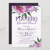 ボヘミアン・パープル私はbbqのリハ結婚ーサルディナーをする 招待状 (正面/裏面)